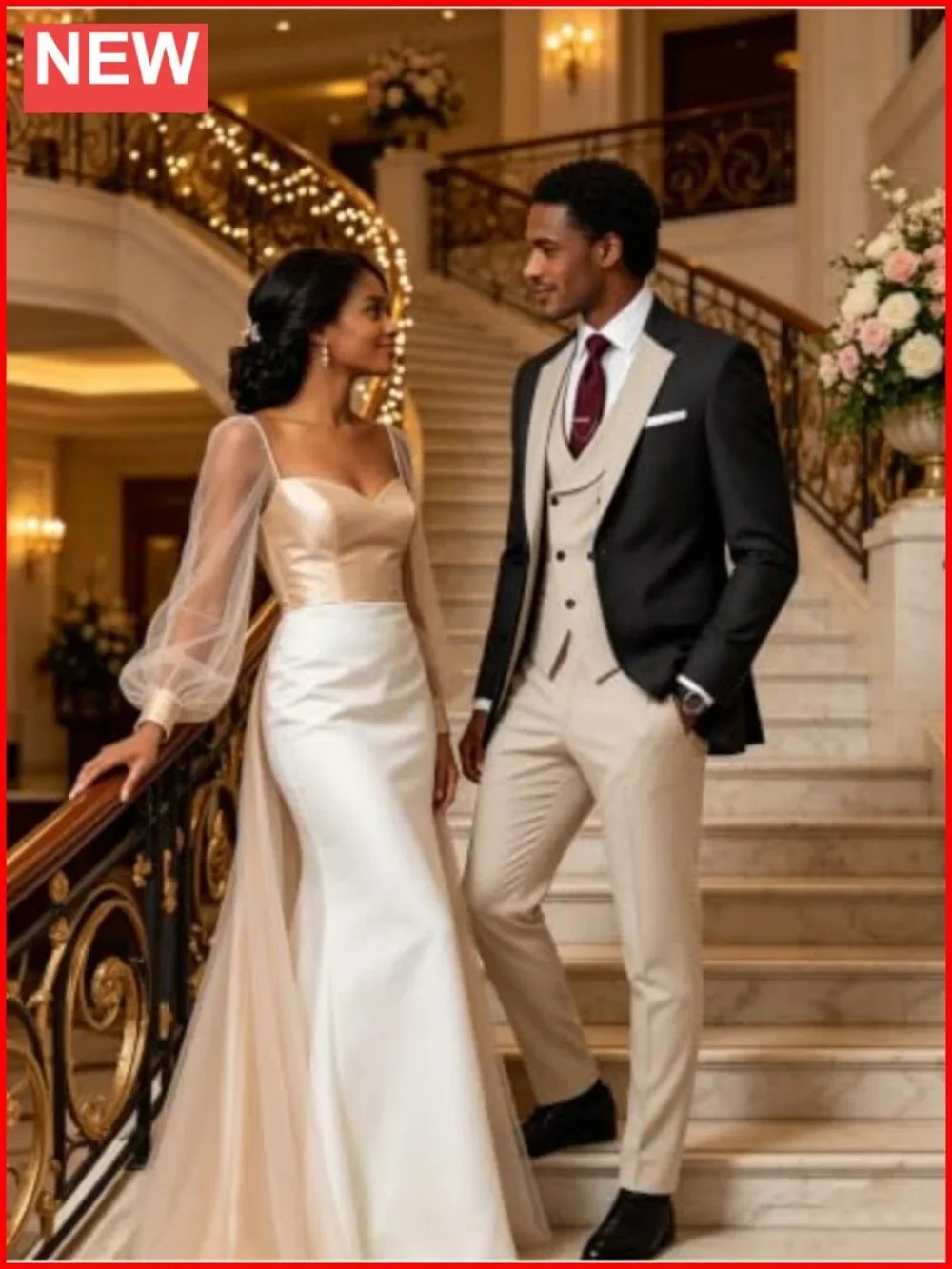 Men's 3 Piece Slim Fit Suit Set Blazer Vest Pants Wedding Tuxedo
